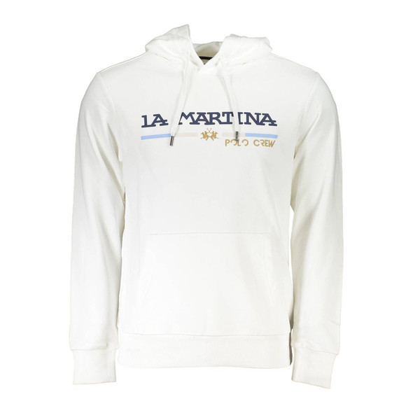 La Martina White Cotton Sweater La Martina White Cotton Sweater