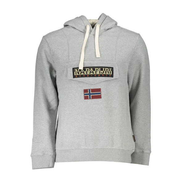 Napapijri Gray Cotton Sweater NA-21711 Napapijri Gray Cotton Sweater NA-21711