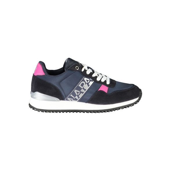 Napapijri Blue Polyester Sneaker NA-23089 Napapijri Blue Polyester Sneaker NA-23089