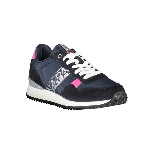Napapijri Blue Polyester Sneaker NA-23089 Napapijri Blue Polyester Sneaker NA-23089