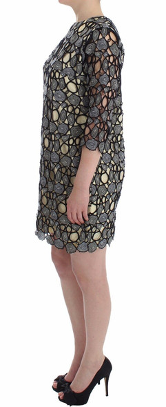 Black Cream Sheath Dress Shift Mini Dress Black Cream Sheath Dress Shift Mini Dress