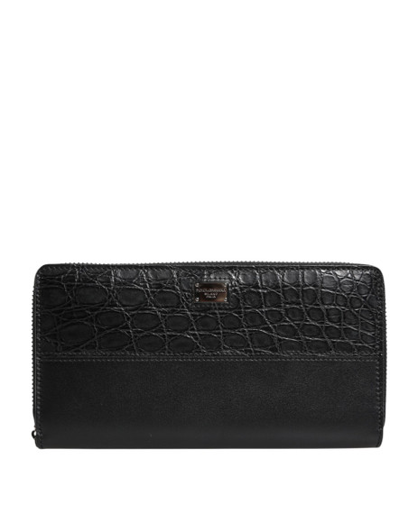 Dolce & Gabbana Black Leather Logo Plaque Zip Around Continental Wallet BAG4574 Dolce & Gabbana Black Leather Logo Plaque Zip Around Continental Wallet BAG4574