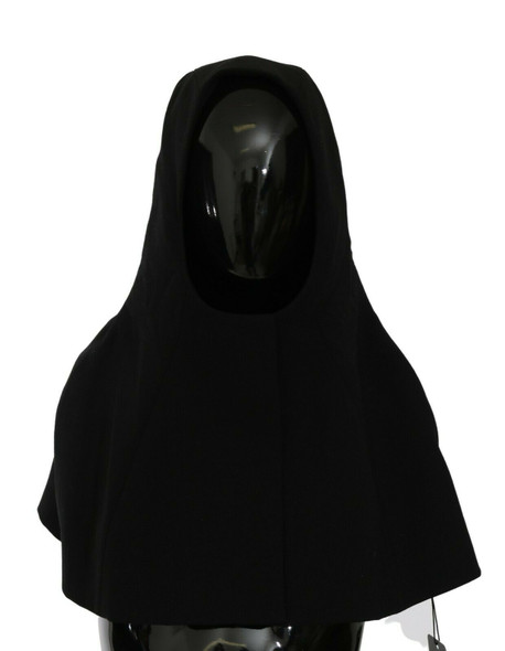 Dolce & Gabbana Black Wool Whole Head Hooded Scarf Hat Dolce & Gabbana Black Wool Whole Head Hooded Scarf Hat