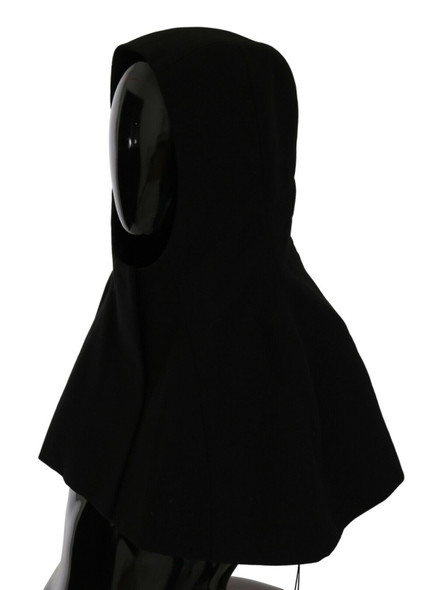Dolce & Gabbana Black Wool Whole Head Hooded Scarf Hat Dolce & Gabbana Black Wool Whole Head Hooded Scarf Hat