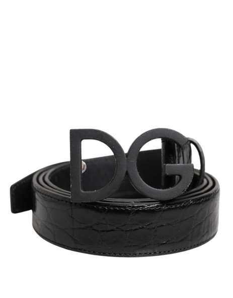 Black Leather Classic Metal DG Buckle Belt Black Leather Classic Metal DG Buckle Belt