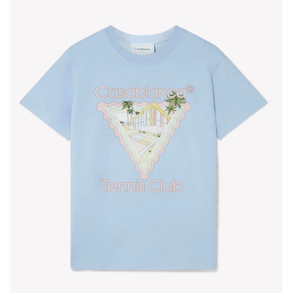 Casablanca Blue Cotton T-Shirt Casablanca Blue Cotton T-Shirt