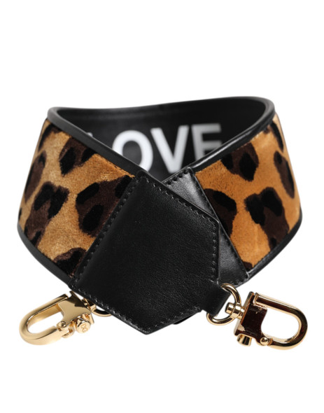 Black Leopard Print Reversible Bag Shoulder Strap Black Leopard Print Reversible Bag Shoulder Strap
