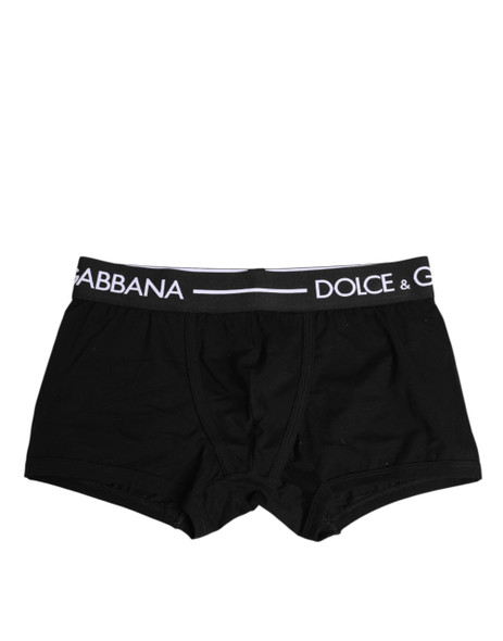 Dolce & Gabbana Black Cotton Stretch Regular Boxer Underwear BIK1726 Dolce & Gabbana Black Cotton Stretch Regular Boxer Underwear BIK1726