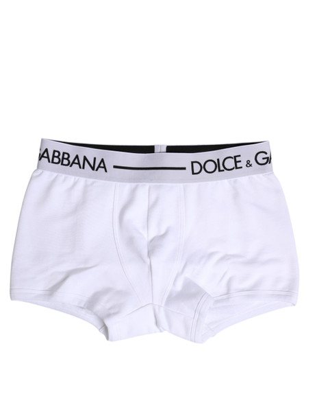 Dolce & Gabbana White Cotton Stretch Regular Boxer Underwear BIK1747 Dolce & Gabbana White Cotton Stretch Regular Boxer Underwear BIK1747
