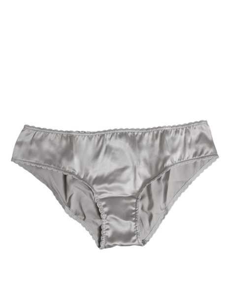 Dolce & Gabbana Gray Silk Stretch Bottom Low Waist Panty Underwear Dolce & Gabbana Gray Silk Stretch Bottom Low Waist Panty Underwear