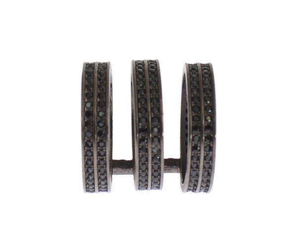 Nialaya Black CZ Rhodium 925 Silver Ring Nialaya Black CZ Rhodium 925 Silver Ring