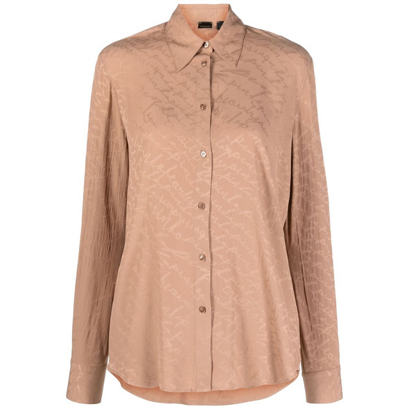 PINKO Beige Silk Women Shirt PINKO Beige Silk Women Shirt