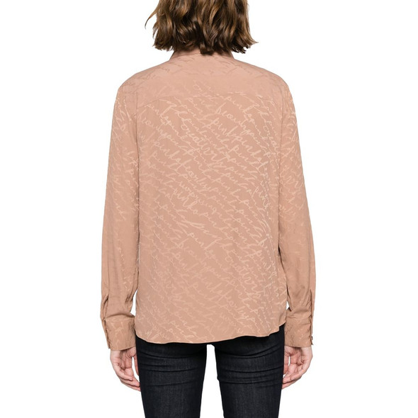 PINKO Beige Silk Women Shirt PINKO Beige Silk Women Shirt
