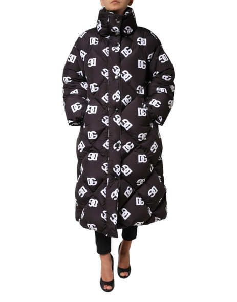 Dolce & Gabbana Black DG Mania Puffer Quilted Long Coat Jacket Dolce & Gabbana Black DG Mania Puffer Quilted Long Coat Jacket