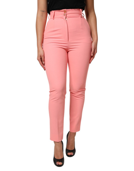 Dolce & Gabbana Pink High Waist Dress Tapered Pants Dolce & Gabbana Pink High Waist Dress Tapered Pants
