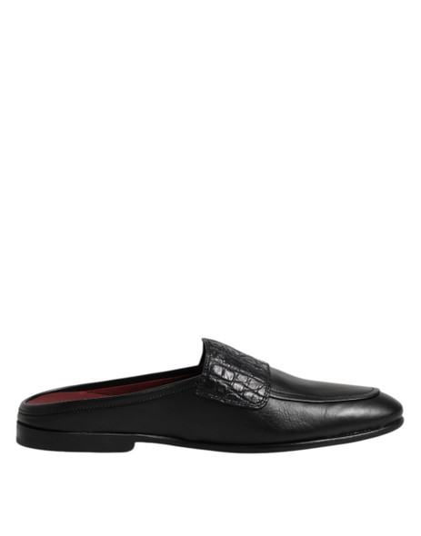 Dolce & Gabbana Black Calfskin Leather Slip On Loafers Shoes Dolce & Gabbana Black Calfskin Leather Slip On Loafers Shoes