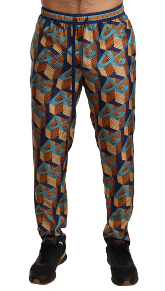 Multicolor Patterned Joggers Silk Pants Multicolor Patterned Joggers Silk Pants