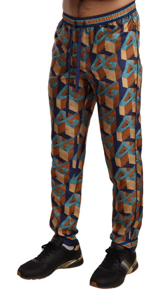 Multicolor Patterned Joggers Silk Pants Multicolor Patterned Joggers Silk Pants