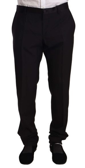 Dolce & Gabbana Black Wool Formal Tuxedo Trouser Pants Dolce & Gabbana Black Wool Formal Tuxedo Trouser Pants