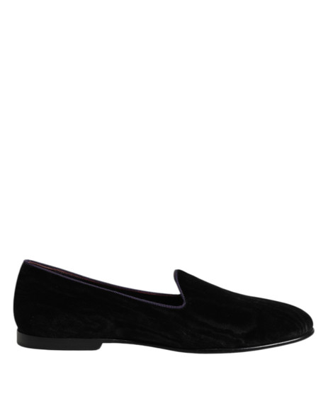 Dolce & Gabbana Black DG Crown Embroidery Loafers Slip On Shoes Dolce & Gabbana Black DG Crown Embroidery Loafers Slip On Shoes
