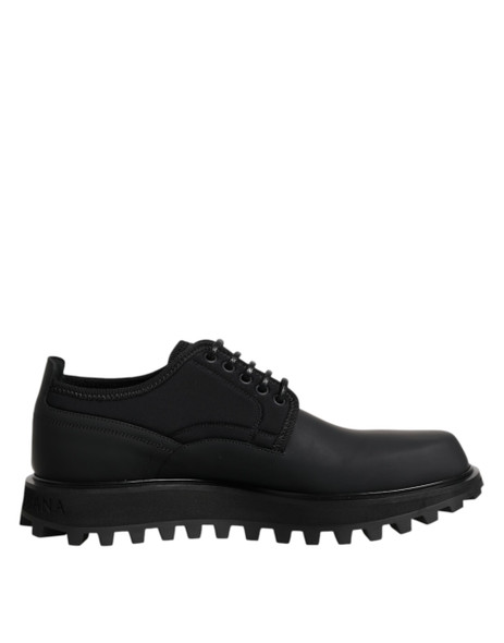 Dolce & Gabbana Black Leather Lace Up Trekking Dress Shoes MV7576 Dolce & Gabbana Black Leather Lace Up Trekking Dress Shoes MV7576