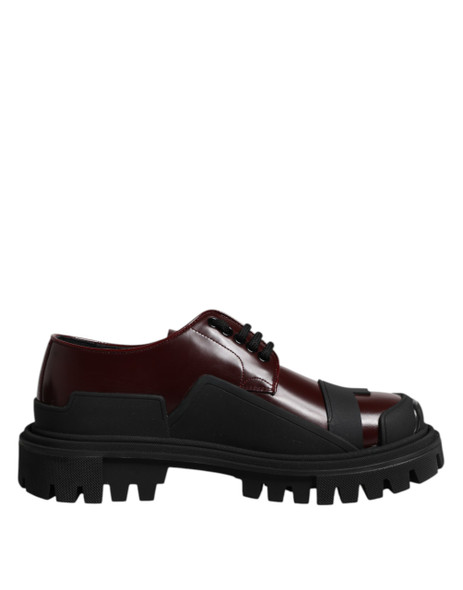Dolce & Gabbana Red Leather Lace Up Trekking Dress Shoes Dolce & Gabbana Red Leather Lace Up Trekking Dress Shoes