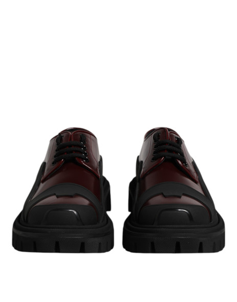 Dolce & Gabbana Red Leather Lace Up Trekking Dress Shoes Dolce & Gabbana Red Leather Lace Up Trekking Dress Shoes