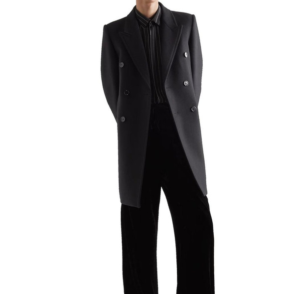 Saint Laurent Double-Breasted Wool Coat Saint Laurent Double-Breasted Wool Coat