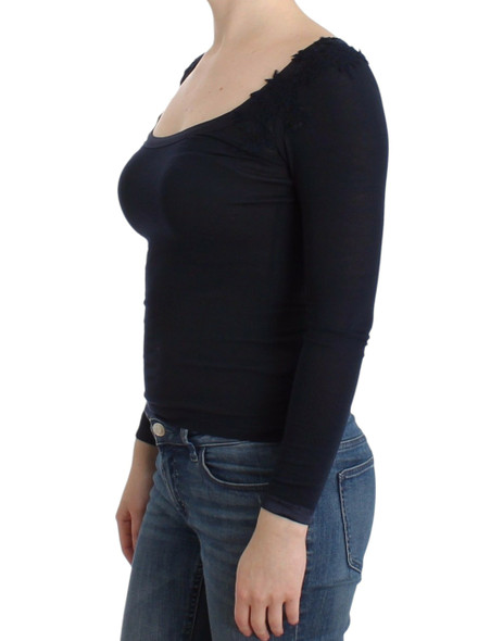 Lingerie Blue Top Blouse Jumper Lace Rayon Lingerie Blue Top Blouse Jumper Lace Rayon