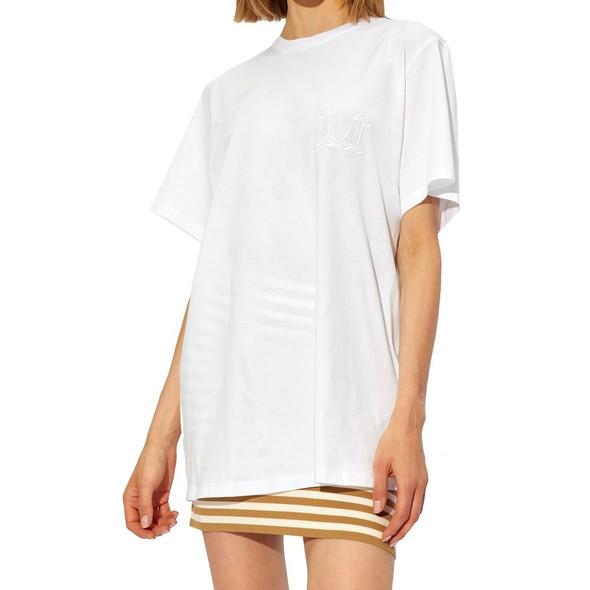 Max Mara Mango Logo Embroidered Cotton T-Shirt Max Mara Mango Logo Embroidered Cotton T-Shirt