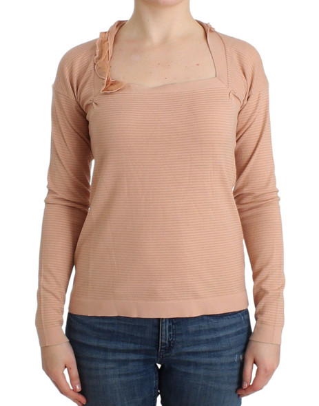 Orange Wool Blend Striped Long Sleeve Top Orange Wool Blend Striped Long Sleeve Top