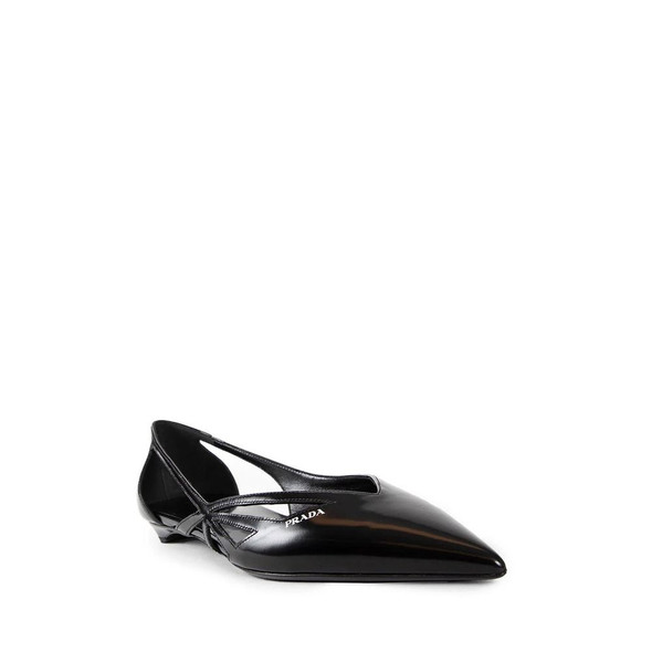 Prada Brushed Leather Cut-Out Ballerina Flats Prada Brushed Leather Cut-Out Ballerina Flats