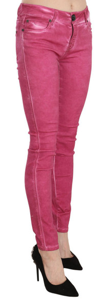 Dolce & Gabbana Pink Velvet Mid Waist Skinny Trouser Pants Dolce & Gabbana Pink Velvet Mid Waist Skinny Trouser Pants