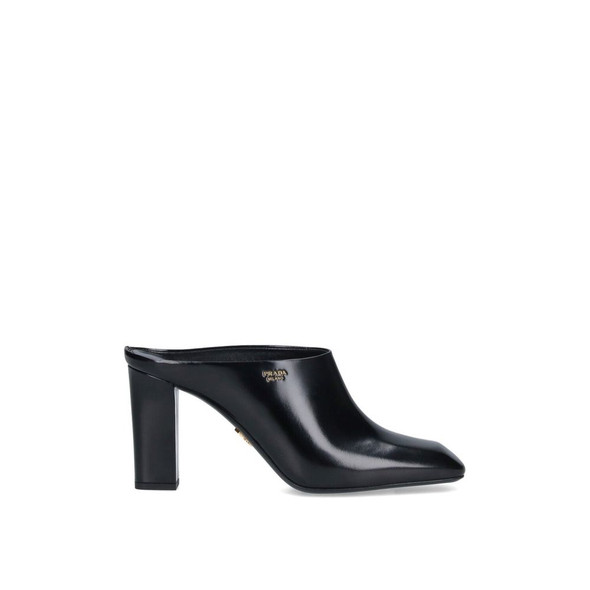 Prada Leather Logo Mules Prada Leather Logo Mules