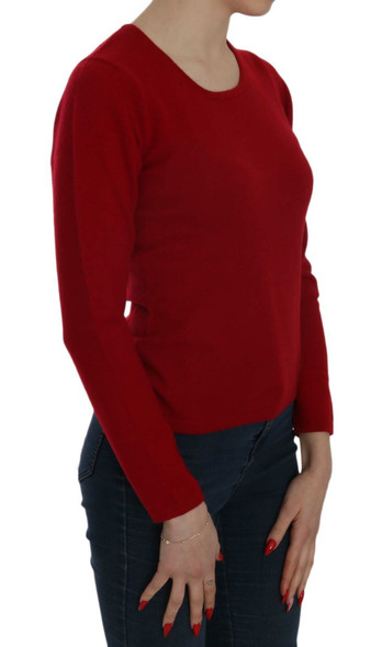 Red Round Neck Pullover Cashmere Sweater Red Round Neck Pullover Cashmere Sweater