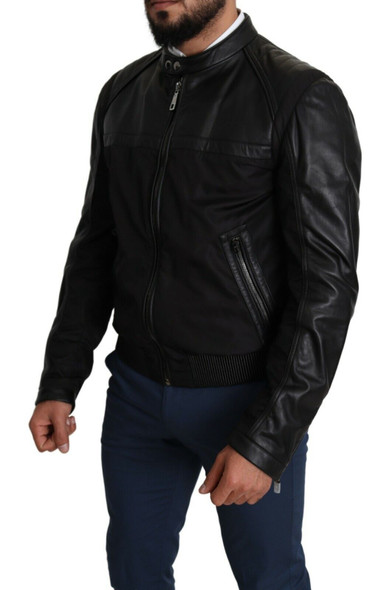 Dolce & Gabbana Black Nylon Full Zip Men Bomber Coat Jacket Dolce & Gabbana Black Nylon Full Zip Men Bomber Coat Jacket