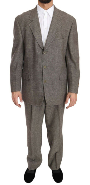 Brown Wool Regular Single Breasted Suit Brown Wool Regular Single Breasted Suit