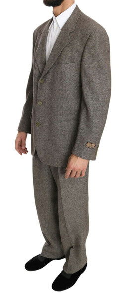 Brown Wool Regular Single Breasted Suit Brown Wool Regular Single Breasted Suit