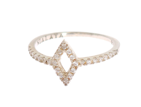 Silver Rhombus Womens Clear CZ 925 Silver Ring Silver Rhombus Womens Clear CZ 925 Silver Ring