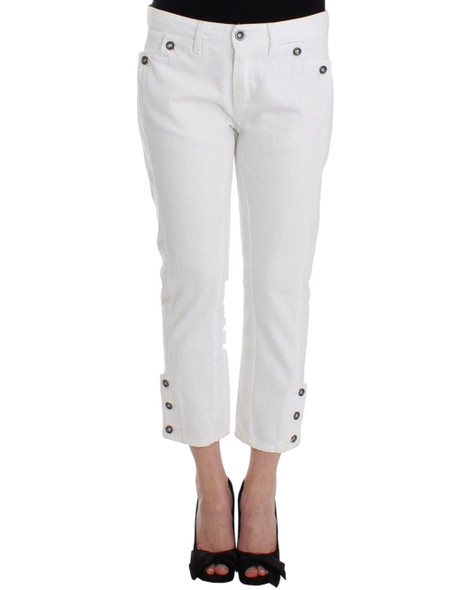 White Cropped Jeans Denim Pants Branded Capri White Cropped Jeans Denim Pants Branded Capri