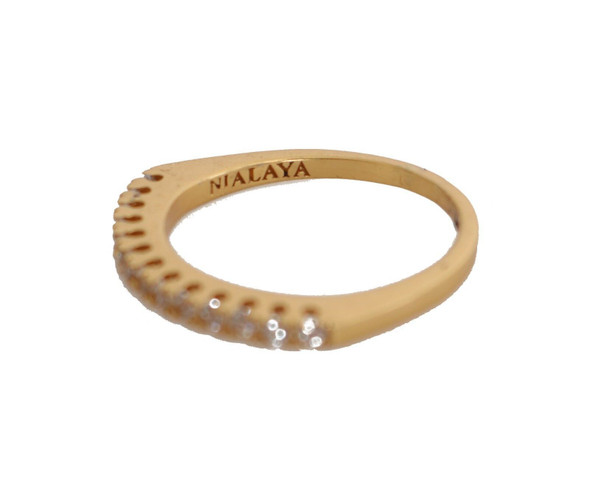 Gold Authentic Womens Clear CZ Gold 925 Silver Ring Gold Authentic Womens Clear CZ Gold 925 Silver Ring