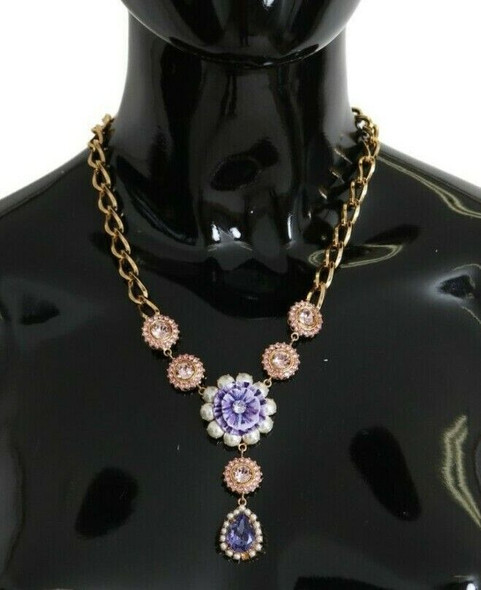 Pink Gold Brass Crystal Purple Pearl Pendants Pink Gold Brass Crystal Purple Pearl Pendants