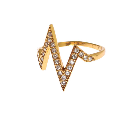 Nialaya Gold 925 Silver Womens Clear CZ 18K Ring Nialaya Gold 925 Silver Womens Clear CZ 18K Ring
