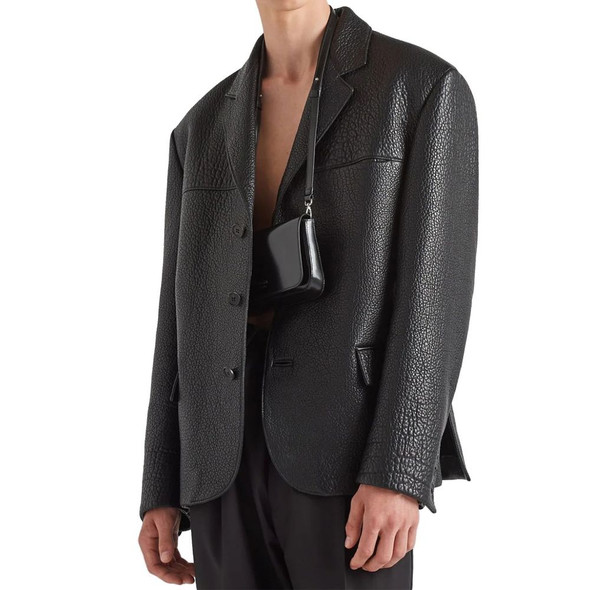 Prada Single-Breasted Leather Jacket Prada Single-Breasted Leather Jacket