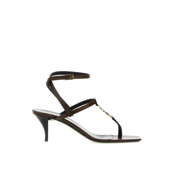 Saint Laurent Cassandra Leather Flip-Flop Sandals Saint Laurent Cassandra Leather Flip-Flop Sandals