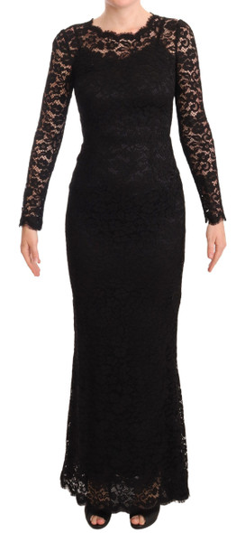 Black Cotton Lace Mermaid Long Sleeves Dress Black Cotton Lace Mermaid Long Sleeves Dress