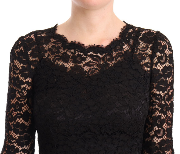Black Cotton Lace Mermaid Long Sleeves Dress Black Cotton Lace Mermaid Long Sleeves Dress
