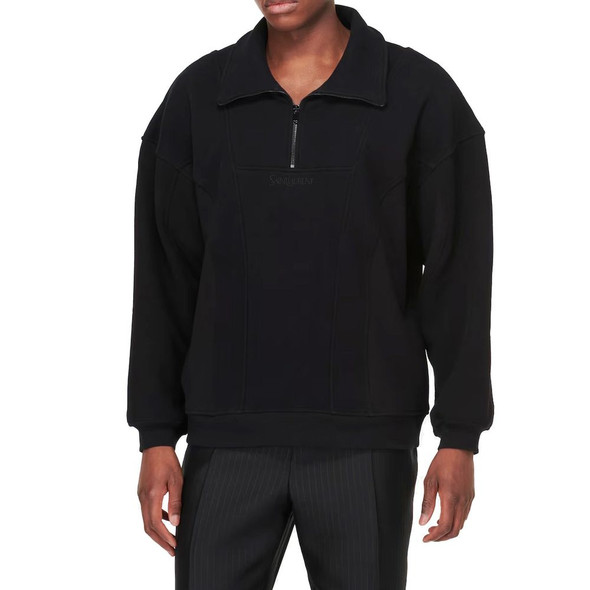 Saint Laurent Cotton Fleece Sweatshirt SA-8735558303956 Saint Laurent Cotton Fleece Sweatshirt SA-8735558303956