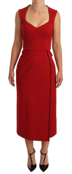 Red Sweetheart Sleeveless Midi Stretch Dress Red Sweetheart Sleeveless Midi Stretch Dress
