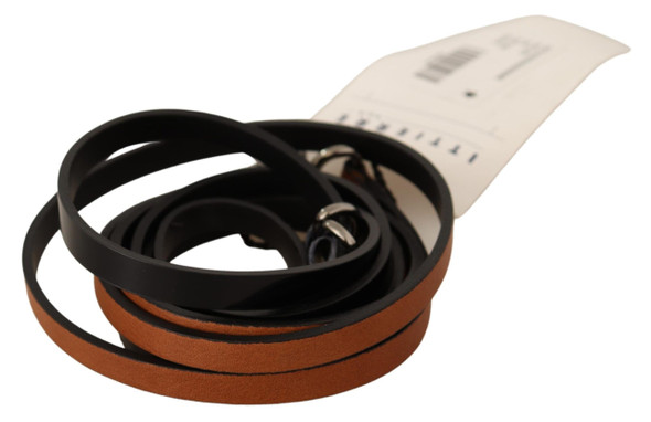 Costume National Brown Leather Silver Tone Buckle Belt BEL61024 Costume National Brown Leather Silver Tone Buckle Belt BEL61024
